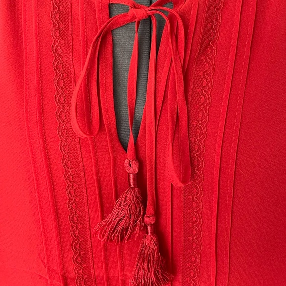WHBM Ruby Red Tie String Sleeveless Top - Picture 5 of 8
